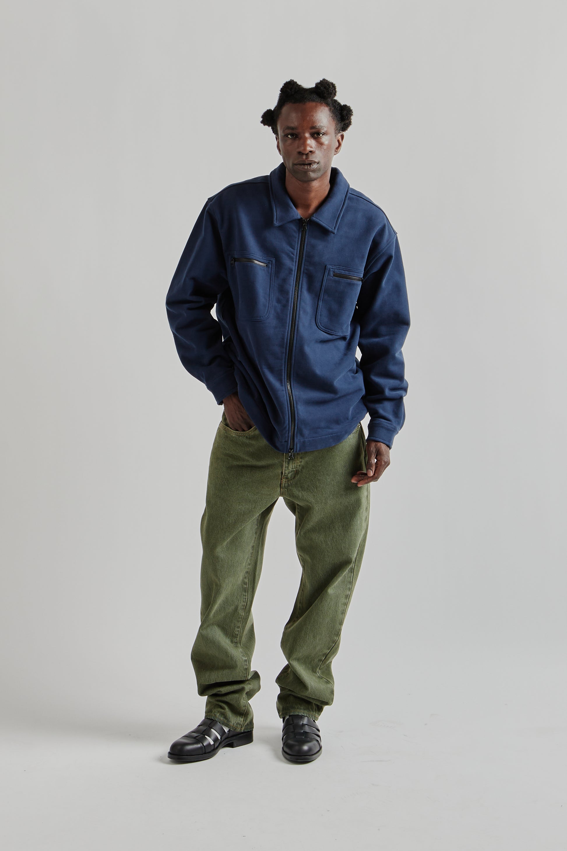 Adsum SS25 Fleece Overshirt Dark Navy 11