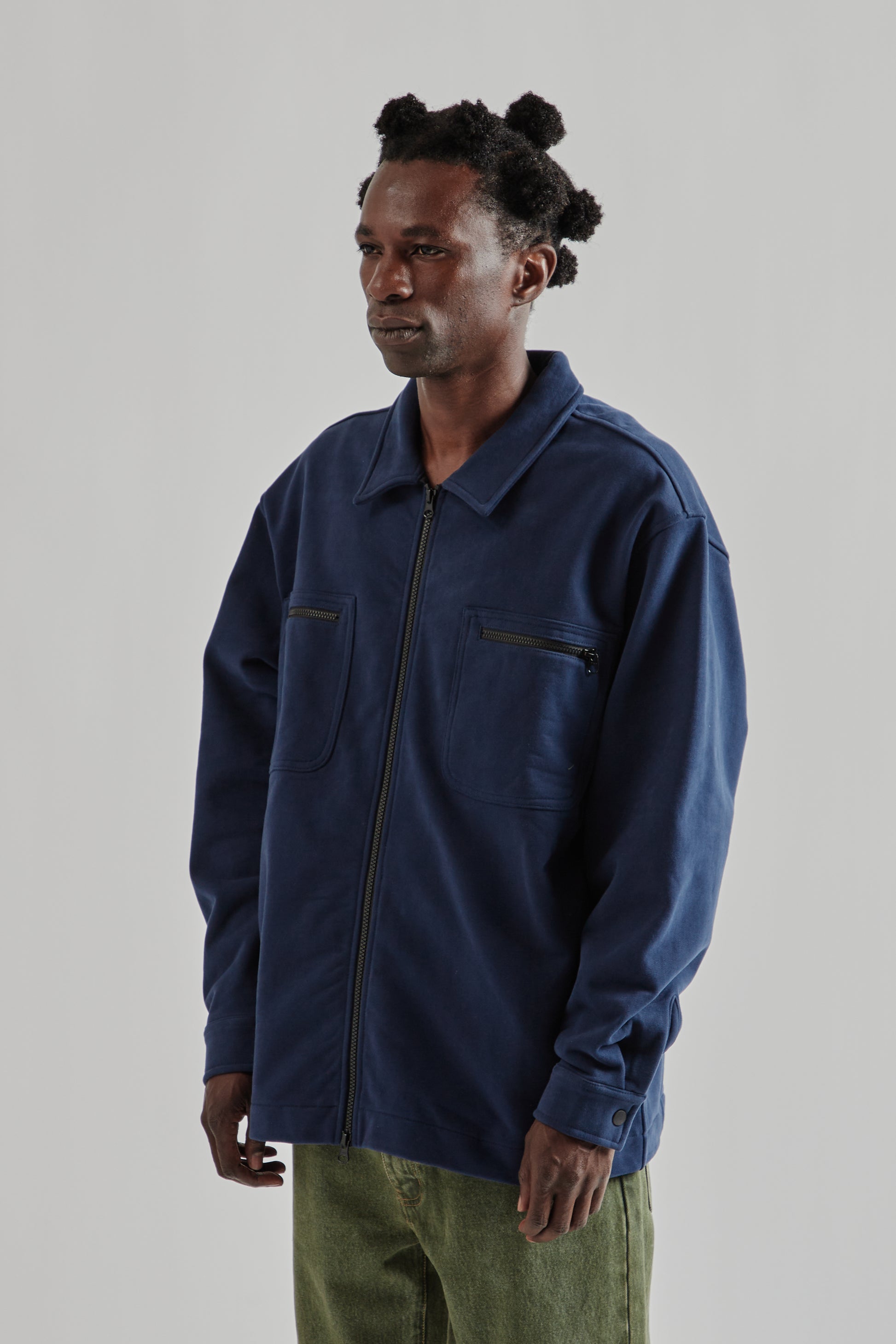 Adsum SS25 Fleece Overshirt Dark Navy 3