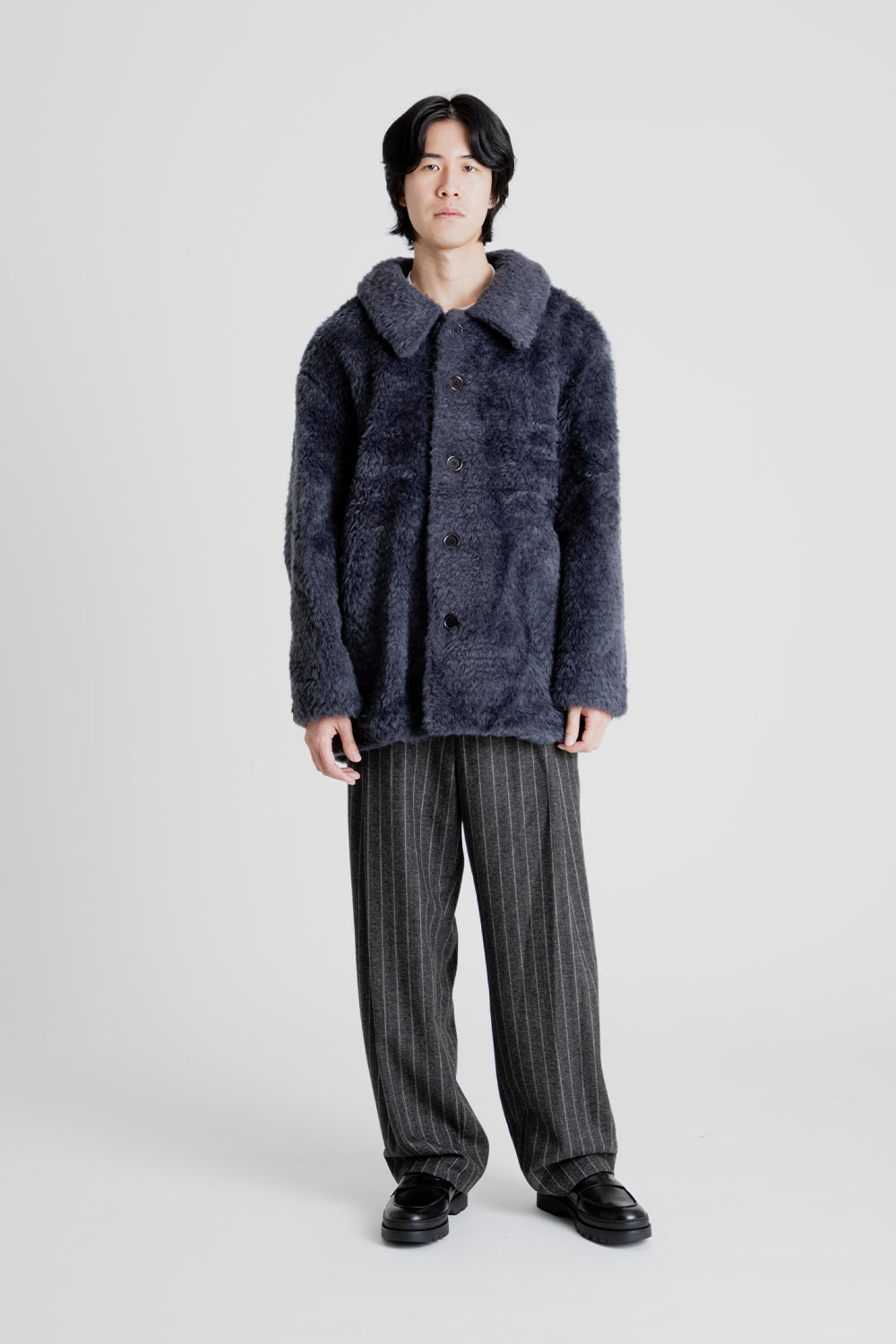 Amomento Fur Mid Coat in Charcoal