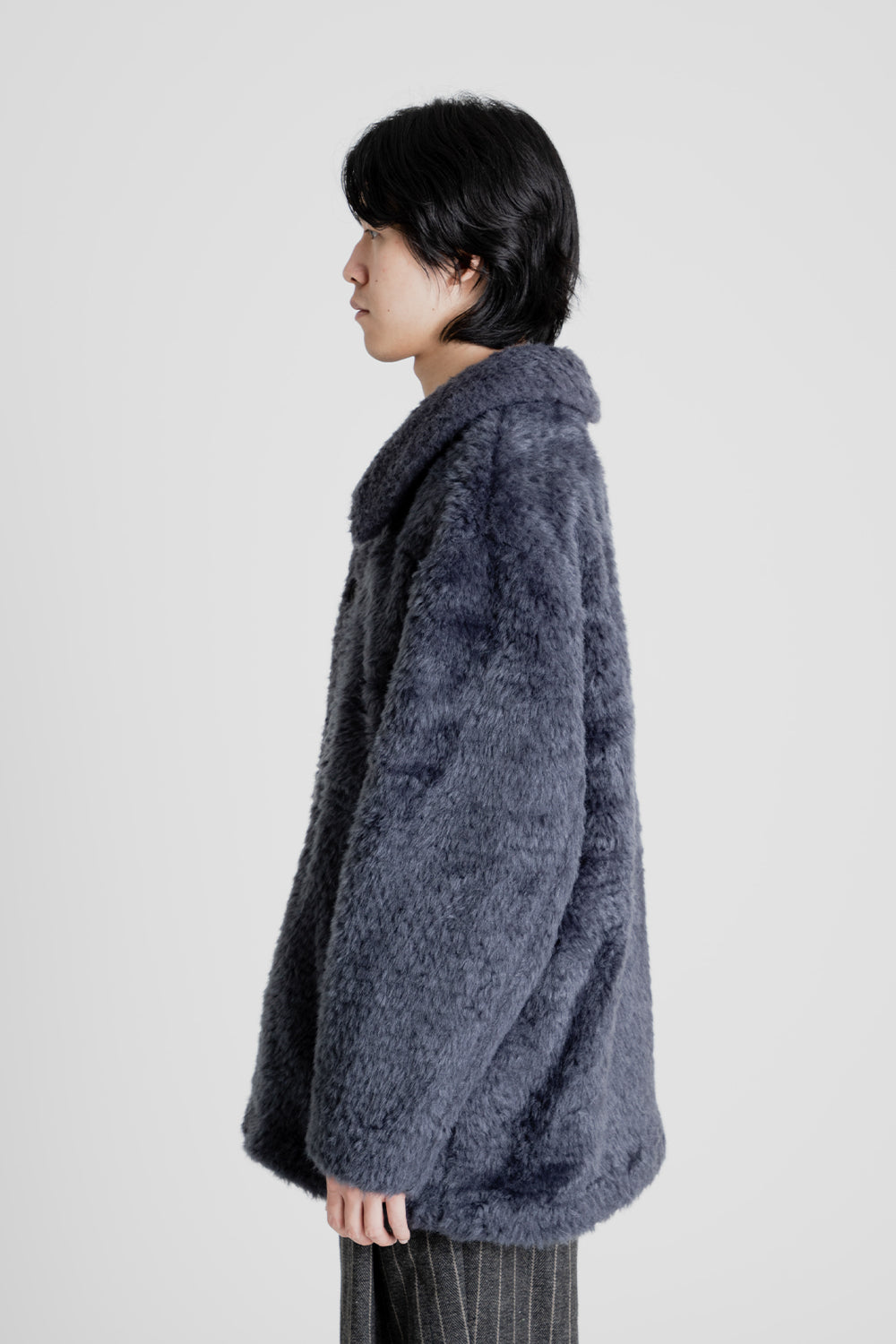 Amomento Fur Mid Coat in Charcoal