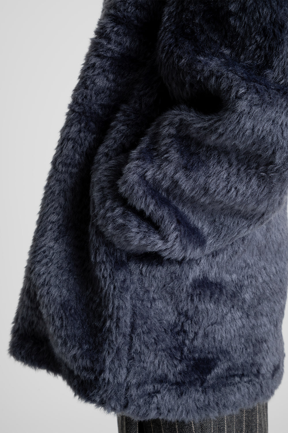 Amomento Fur Mid Coat in Charcoal