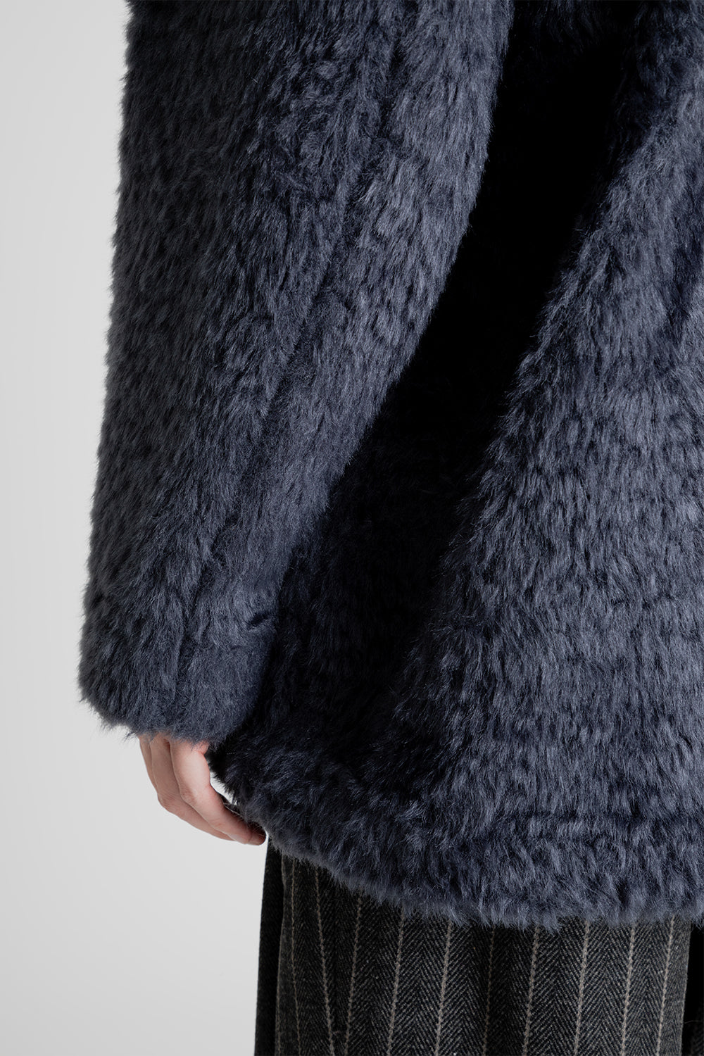 Amomento Fur Mid Coat in Charcoal