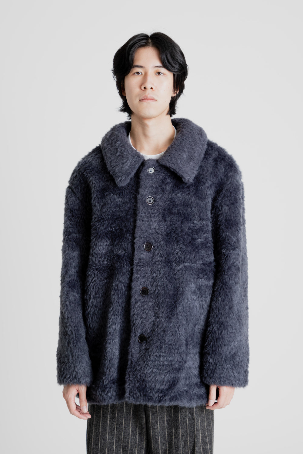 Amomento Fur Mid Coat in Charcoal