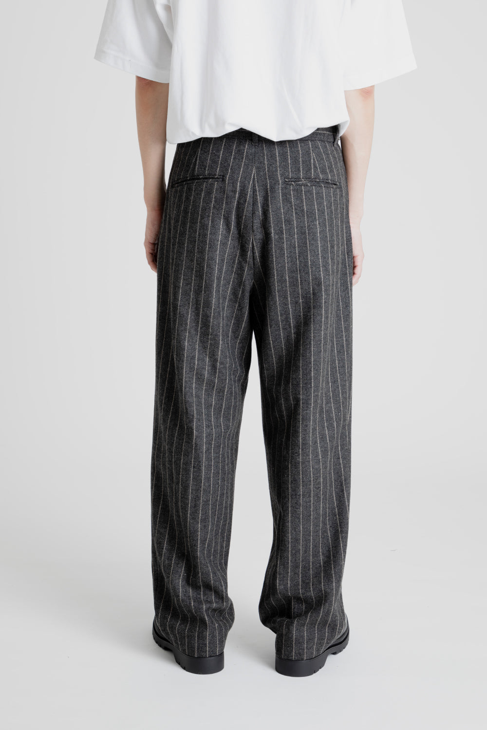 Amomento Wool Stripes Martin Pants in Grey