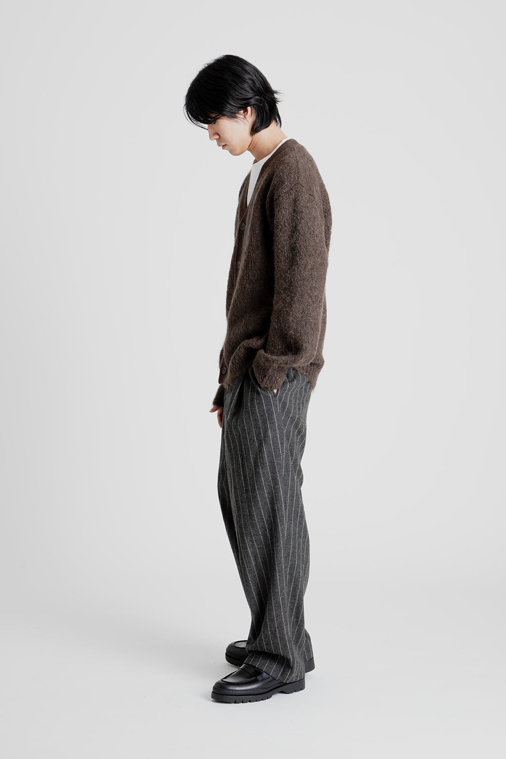 Amomento Wool Stripes Martin Pants in Grey