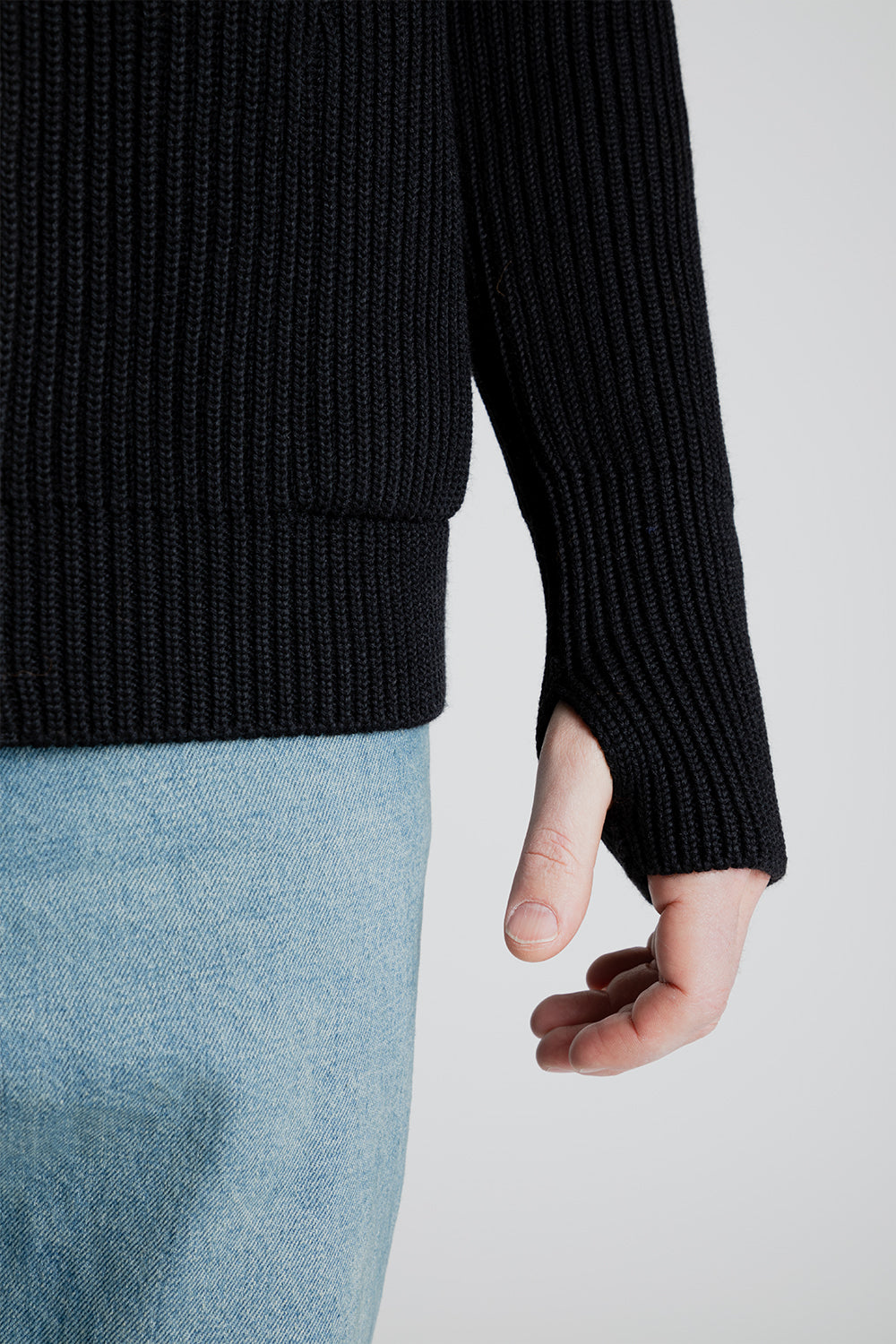 Andersen-Andersen Navy Full-Zip with Pockets - Black