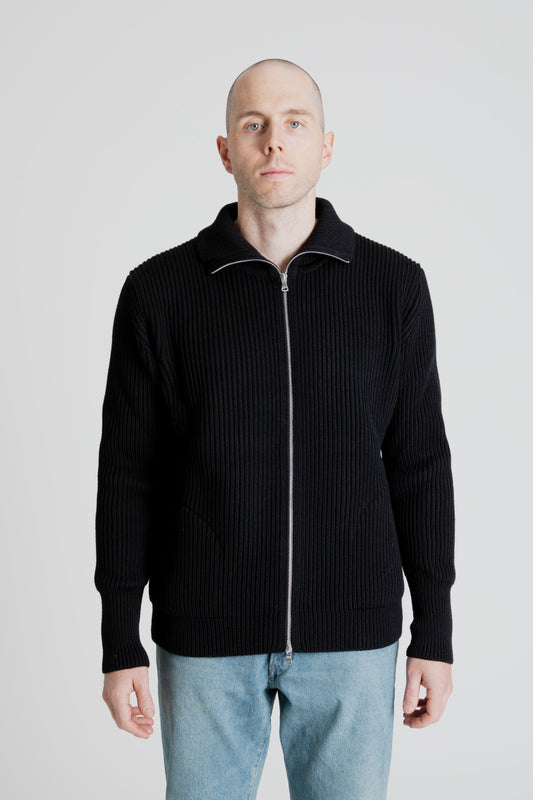 Andersen-Andersen Navy Full-Zip with Pockets - Black