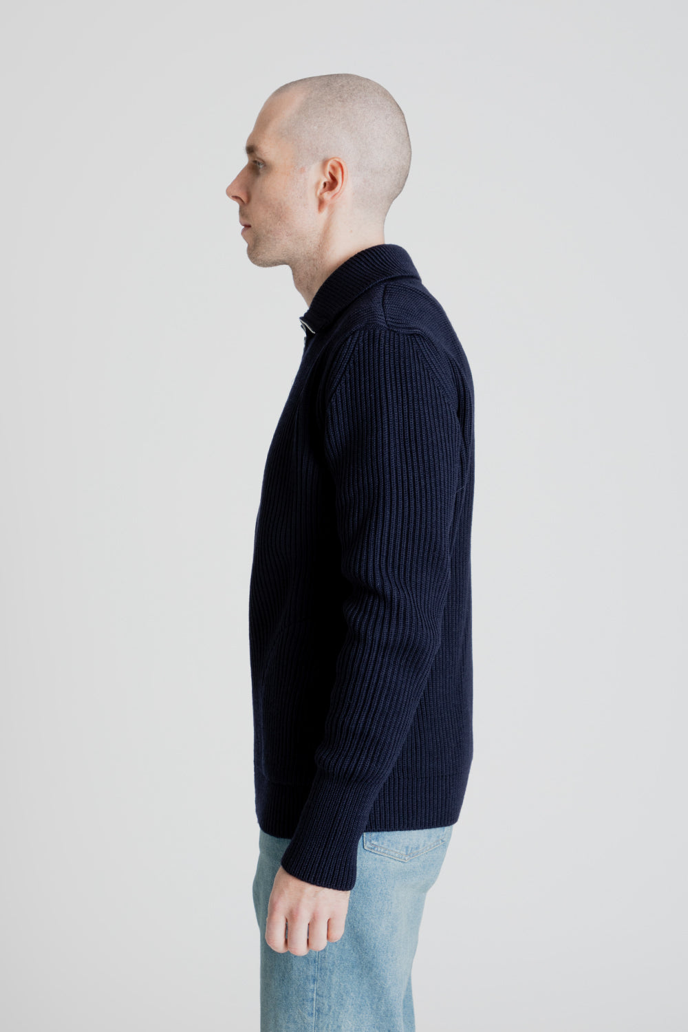 Andersen-Andersen Navy Full-Zip with Pockets - Navy Blue