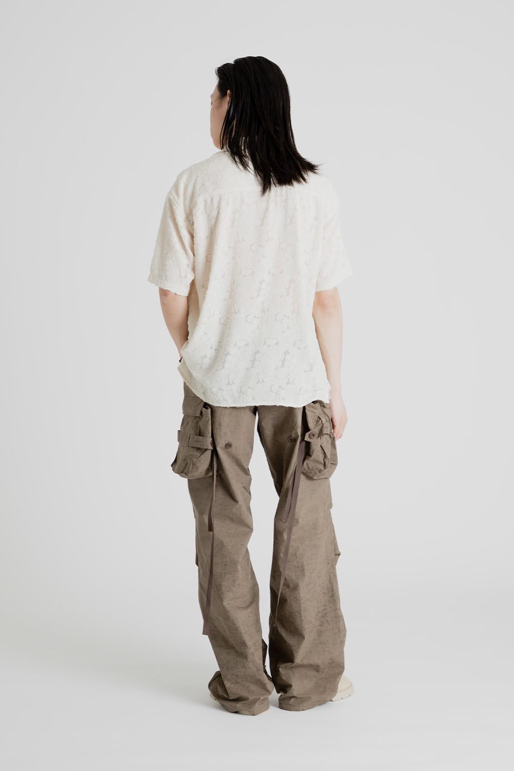 Andersson Bell Bali Sheer Open Collar Shirt in Ecru
