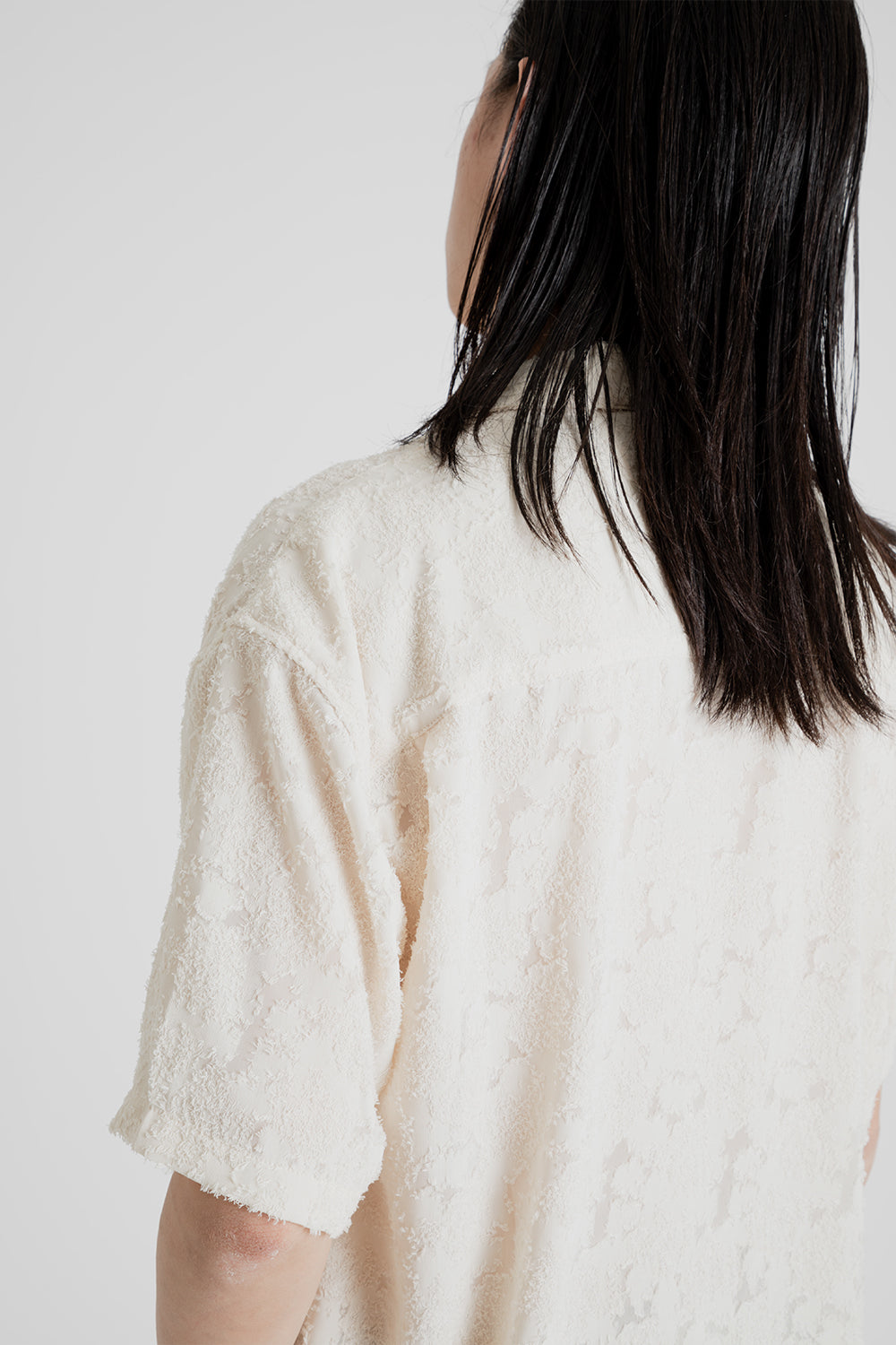 Andersson Bell Bali Sheer Open Collar Shirt in Ecru