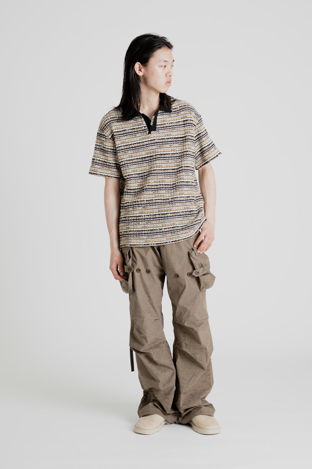 Andersson Bell Crea Boucle Collar Knit in Beige
