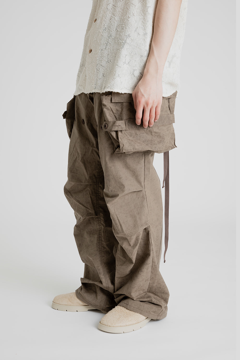 Andersson Bell Fantini Crack Cargo Pants in Khaki