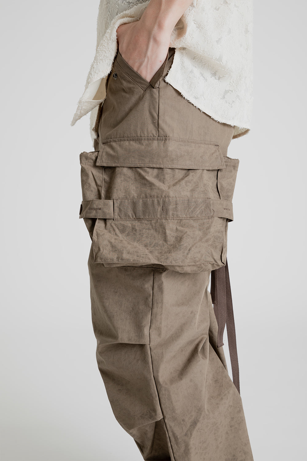 Andersson Bell Fantini Crack Cargo Pants in Khaki