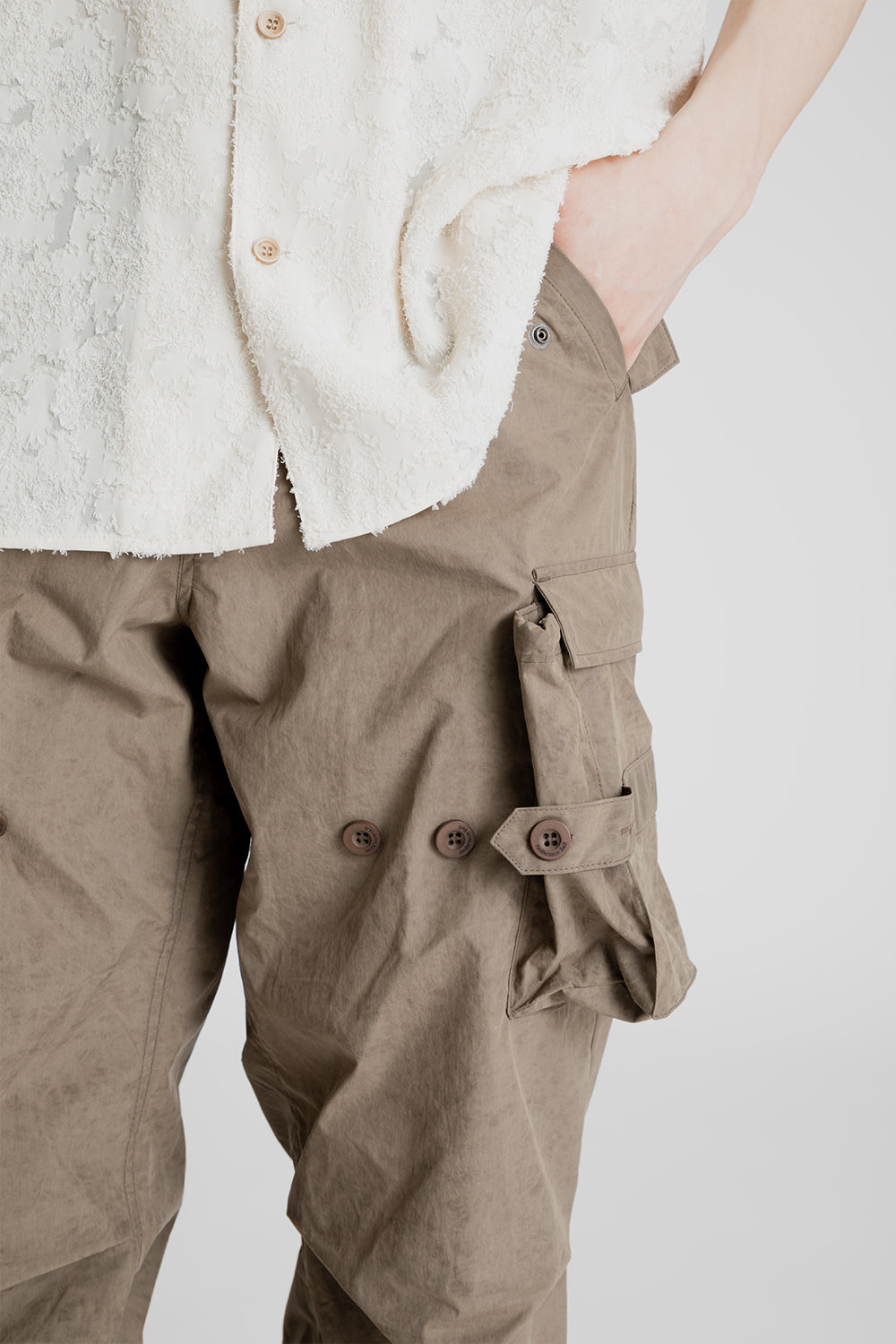 Andersson Bell Fantini Crack Cargo Pants in Khaki