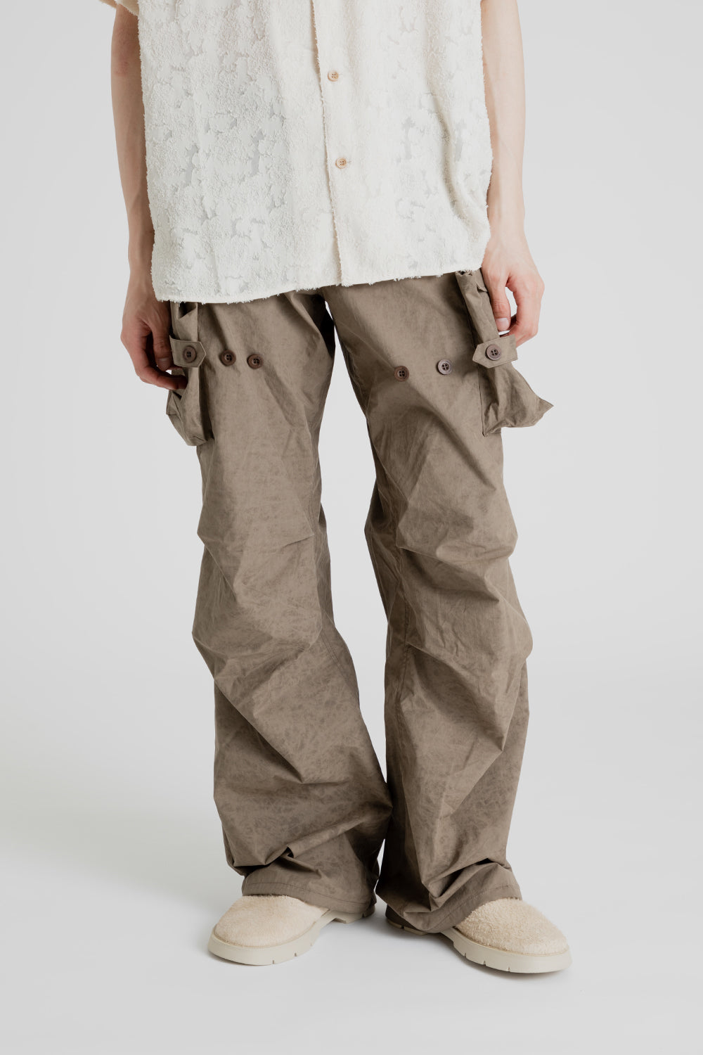 Andersson Bell Fantini Crack Cargo Pants in Khaki
