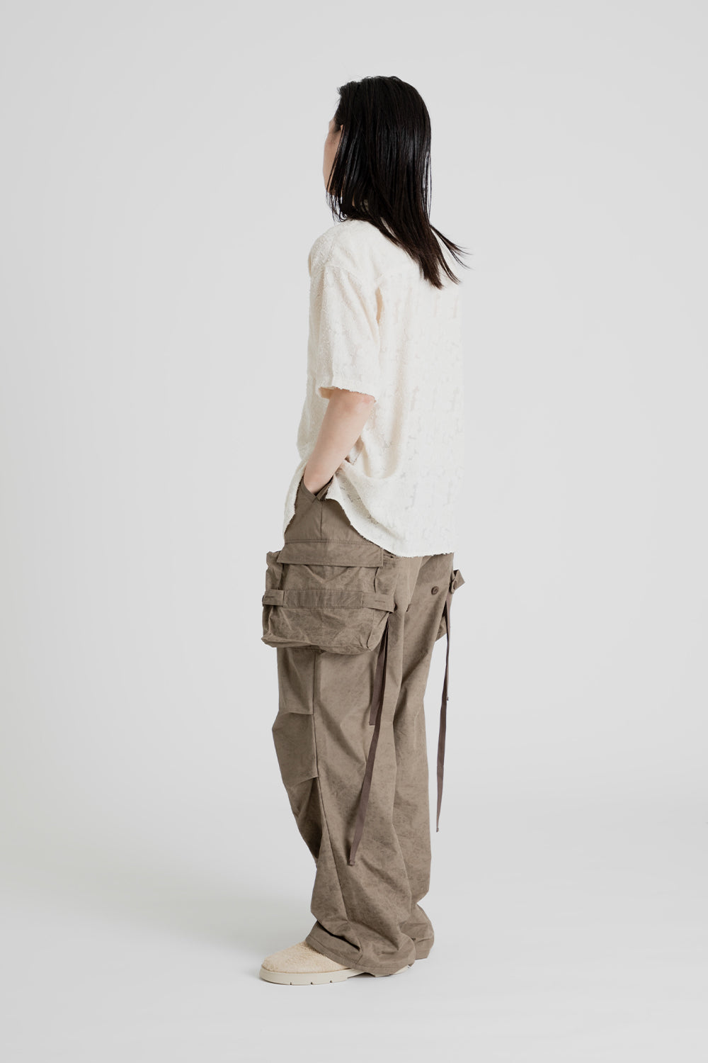 Andersson Bell Fantini Crack Cargo Pants in Khaki