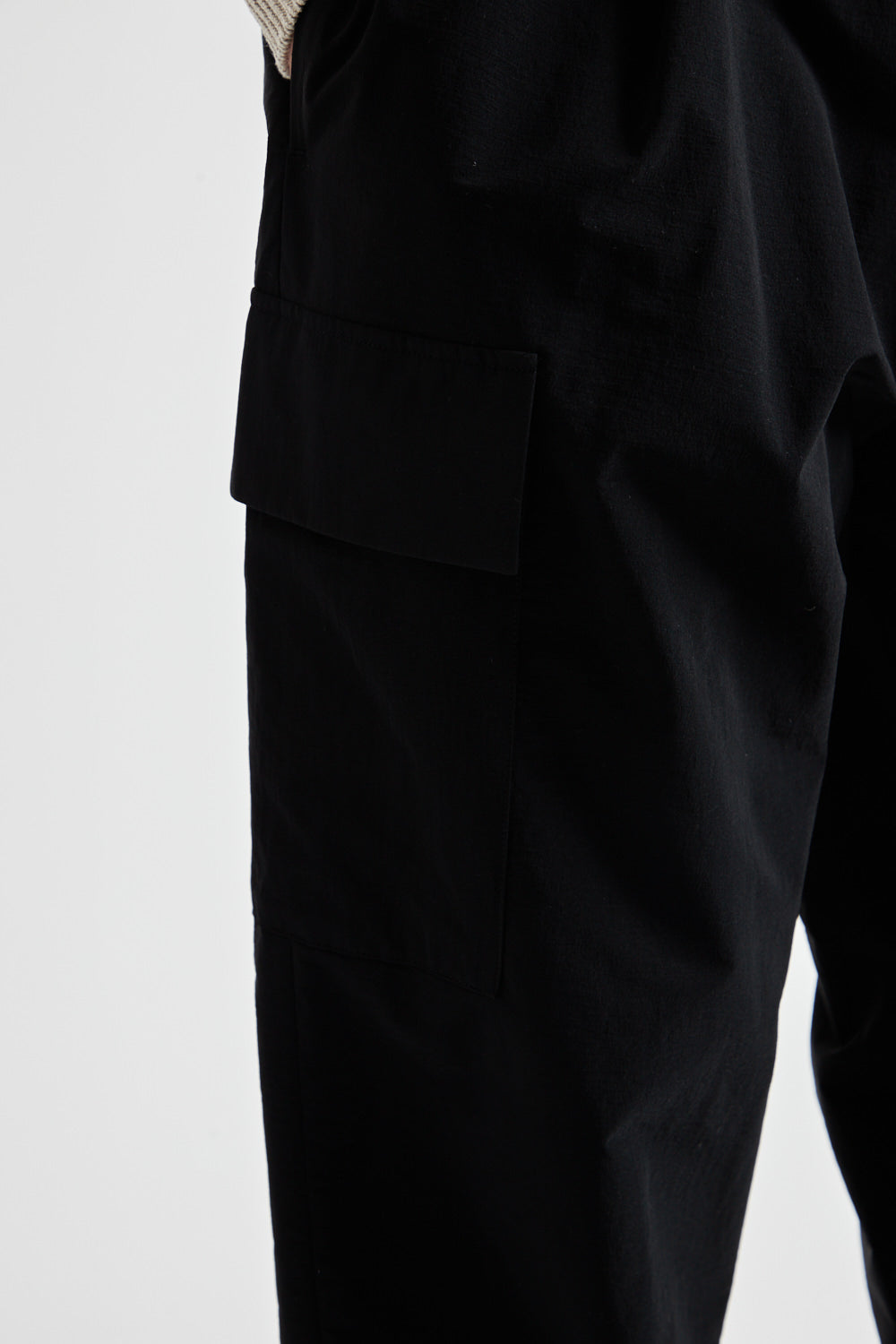 Strech Woolly Nylon Parachute Cargo Pants - Black - Wallace Mercantile Shop