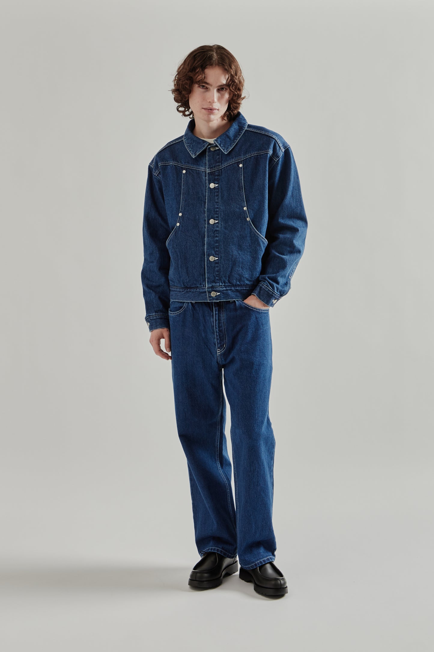 Carb Pocket Washed Denim Jacket - Washed Indigo
