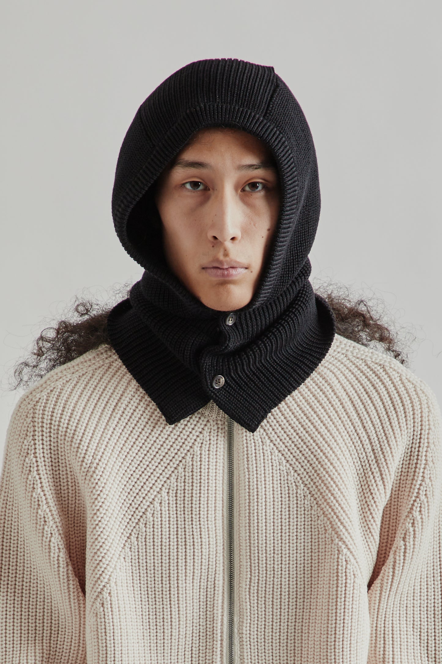 Batoner FW25 Solid Wool Balaclava Black 1