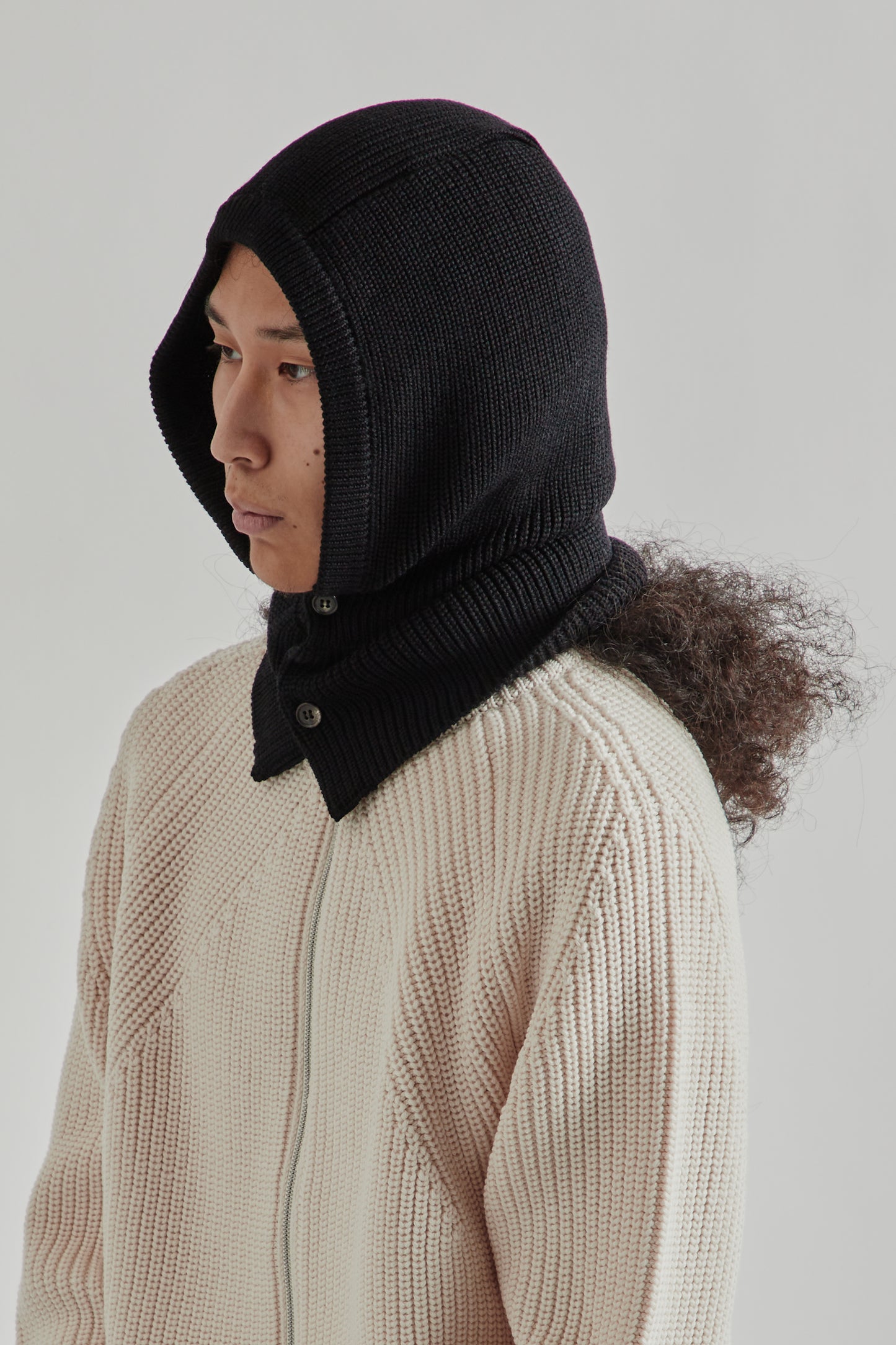 Batoner FW25 Solid Wool Balaclava Black 3