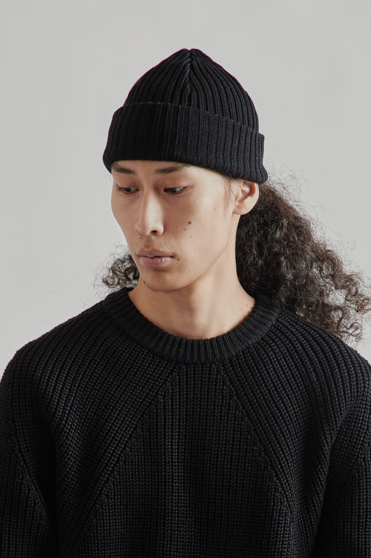 Batoner FW25 Solid Wool Knit Cap Black3