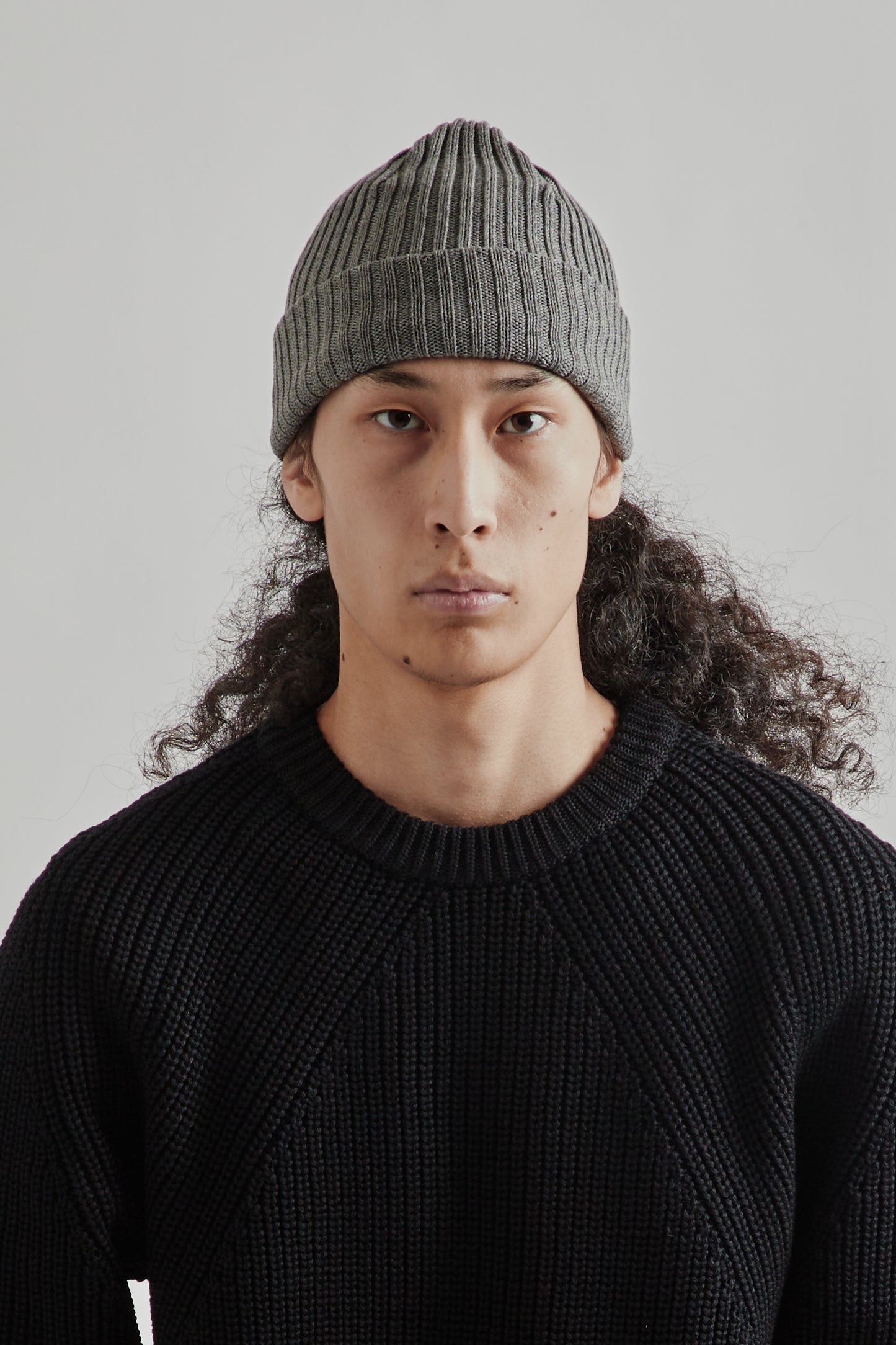 Batoner FW25 Solid Wool Knit Cap Merange Gray
