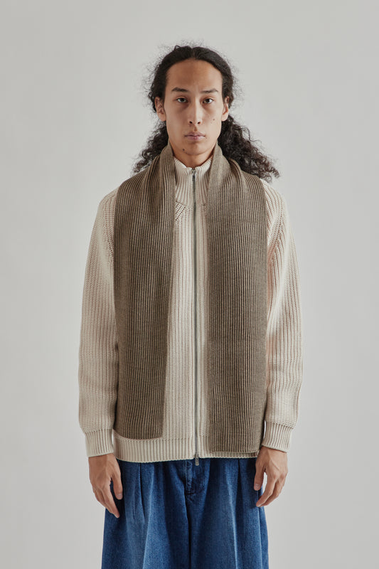 Batoner FW25 Solid Wool Rib Muffler Merange Brown 1