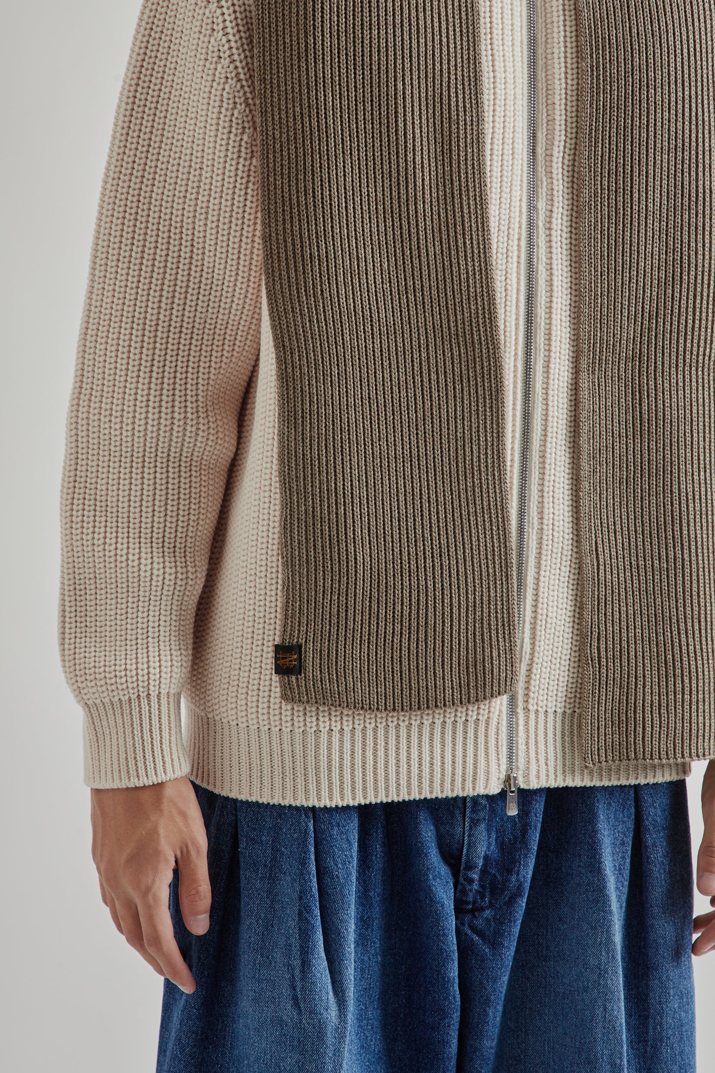 Batoner FW25 Solid Wool Rib Muffler Merange Brown 2