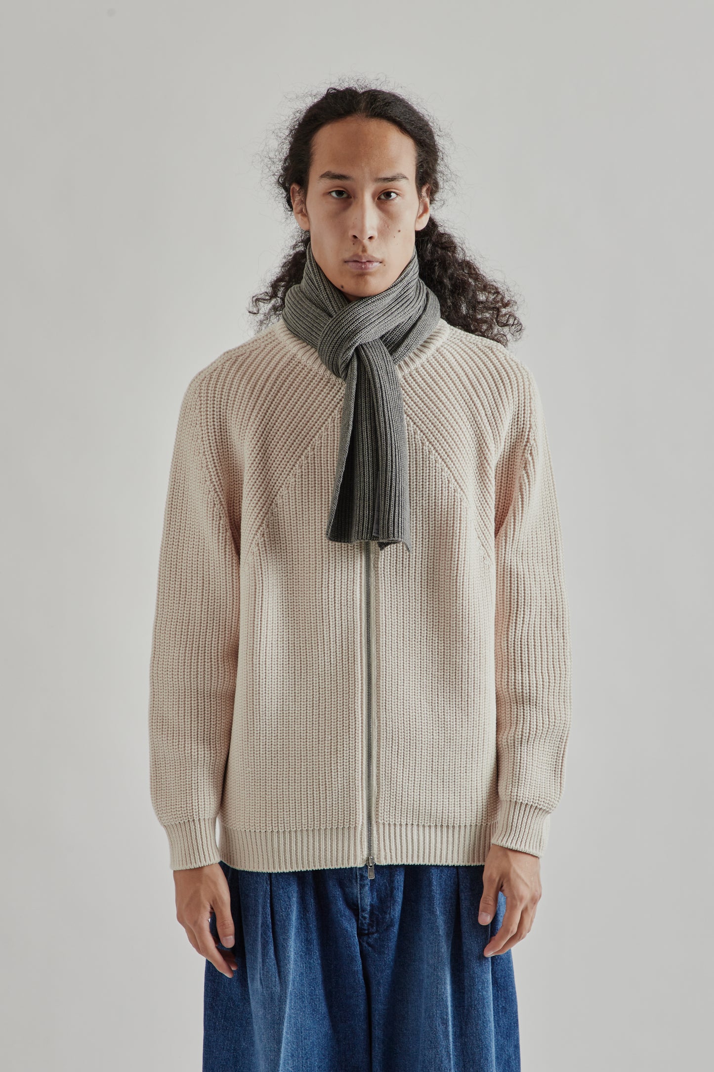 Batoner FW25 Solid Wool Rib Muffler Merange Gray21