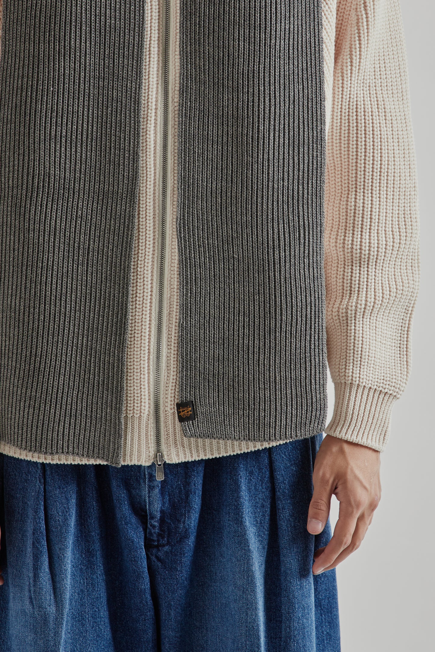 Batoner FW25 Solid Wool Rib Muffler Merange Gray 1