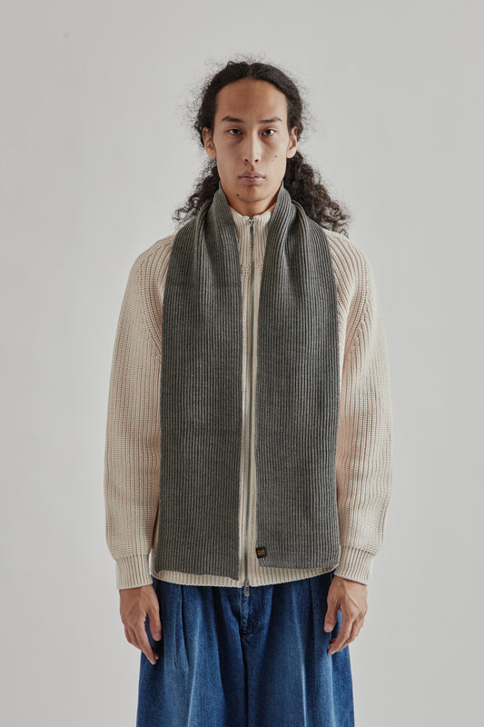 Batoner FW25 Solid Wool Rib Muffler Merange Gray 2