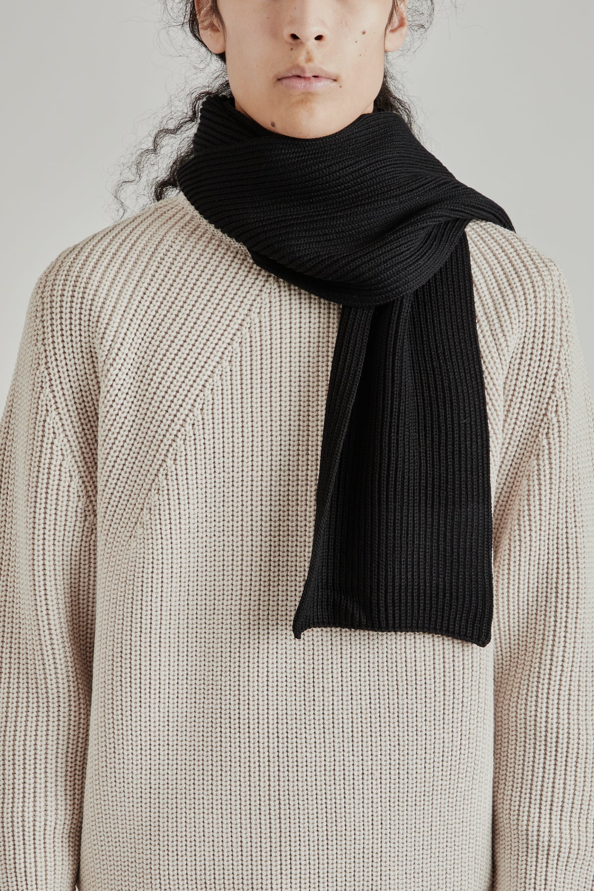 Solid Wool Muffler - Gray