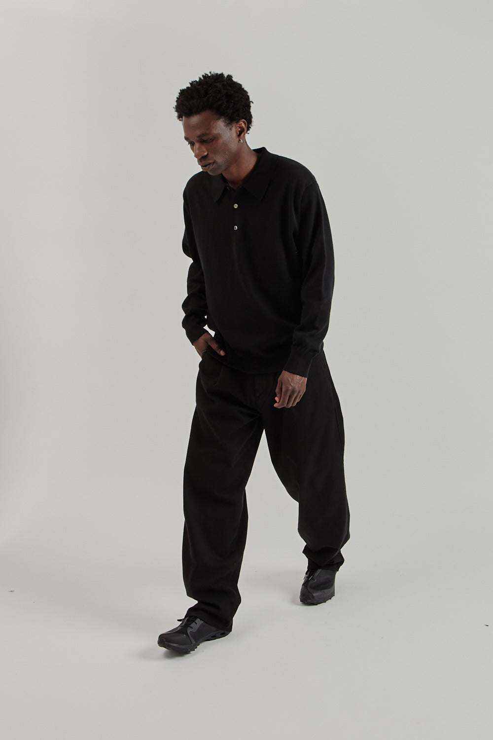 Sea Island Cotton Polo - Black