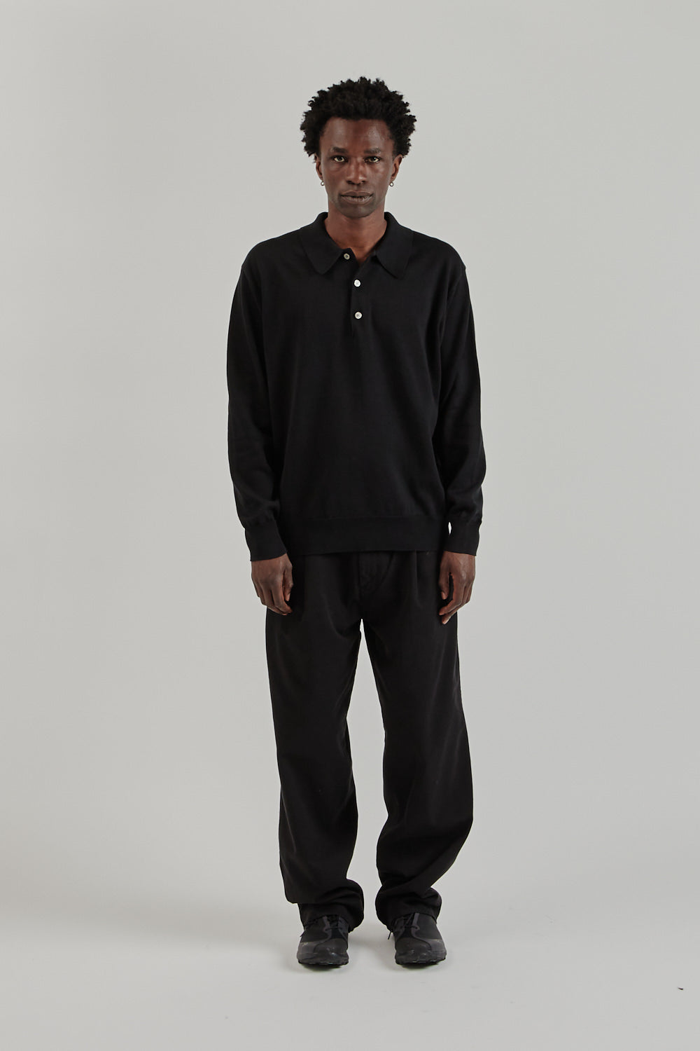 Sea Island Cotton Polo - Black