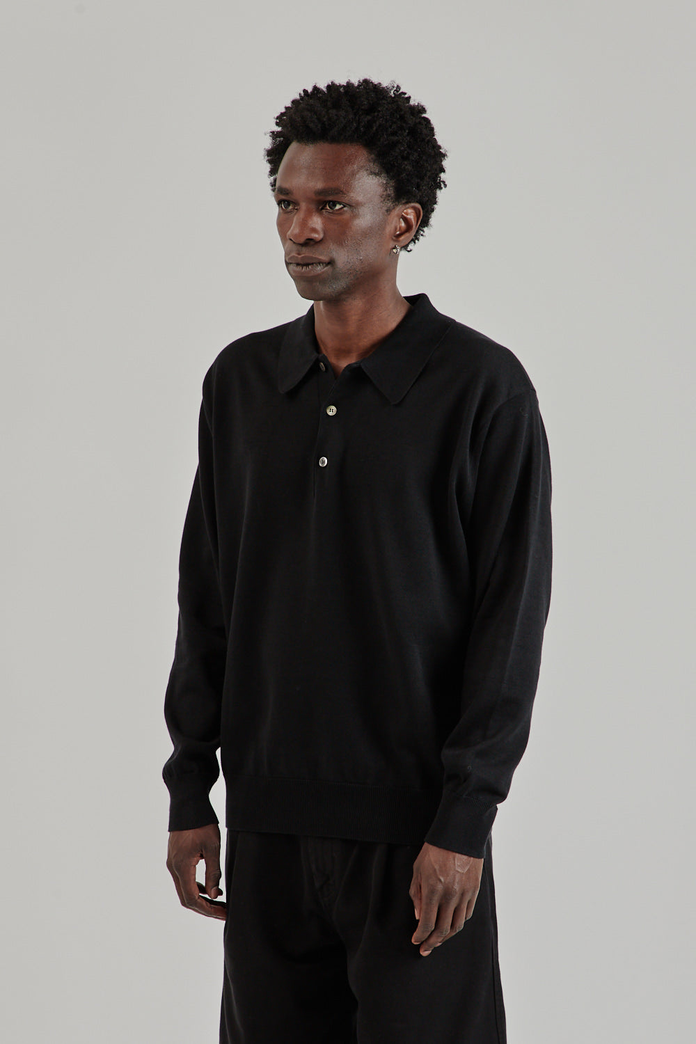 Sea Island Cotton Polo - Black