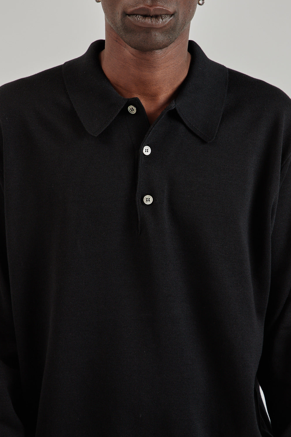 Sea Island Cotton Polo - Black