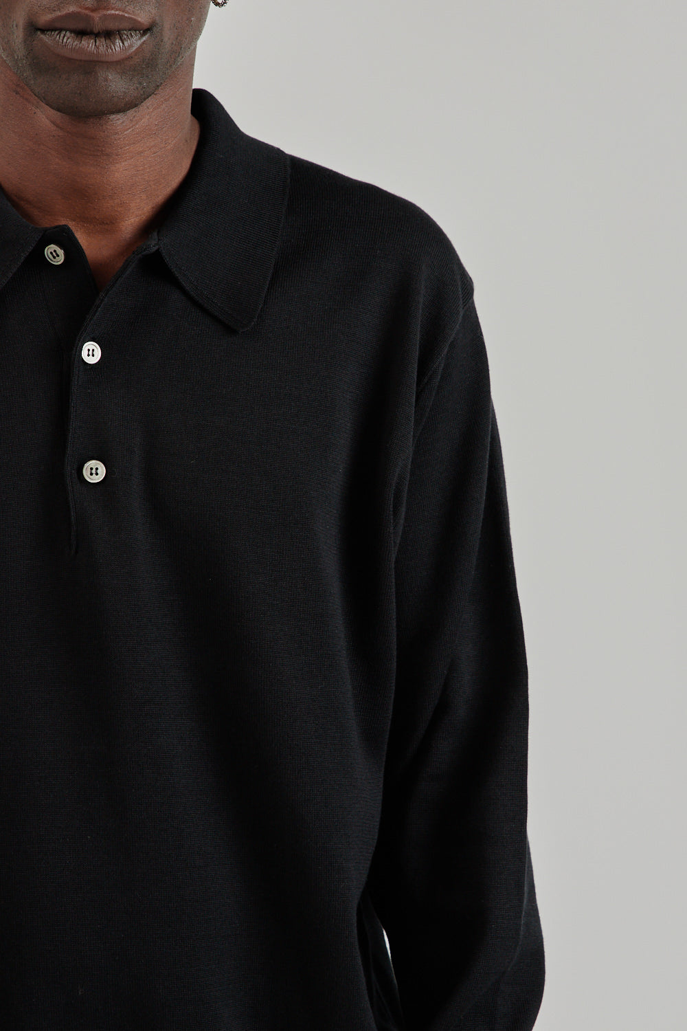 Sea Island Cotton Polo - Black