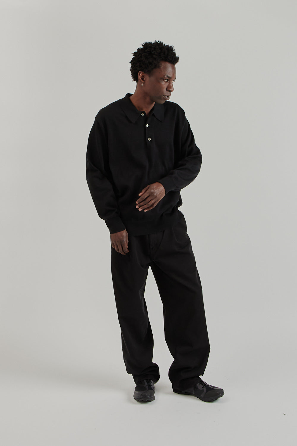 Sea Island Cotton Polo - Black