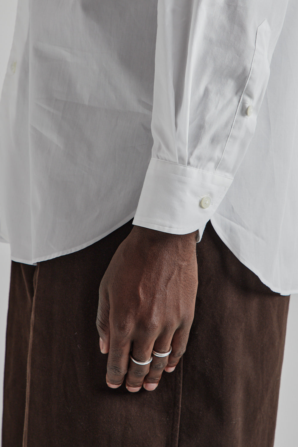 Blurhms Chambray Classic Shirt White 9