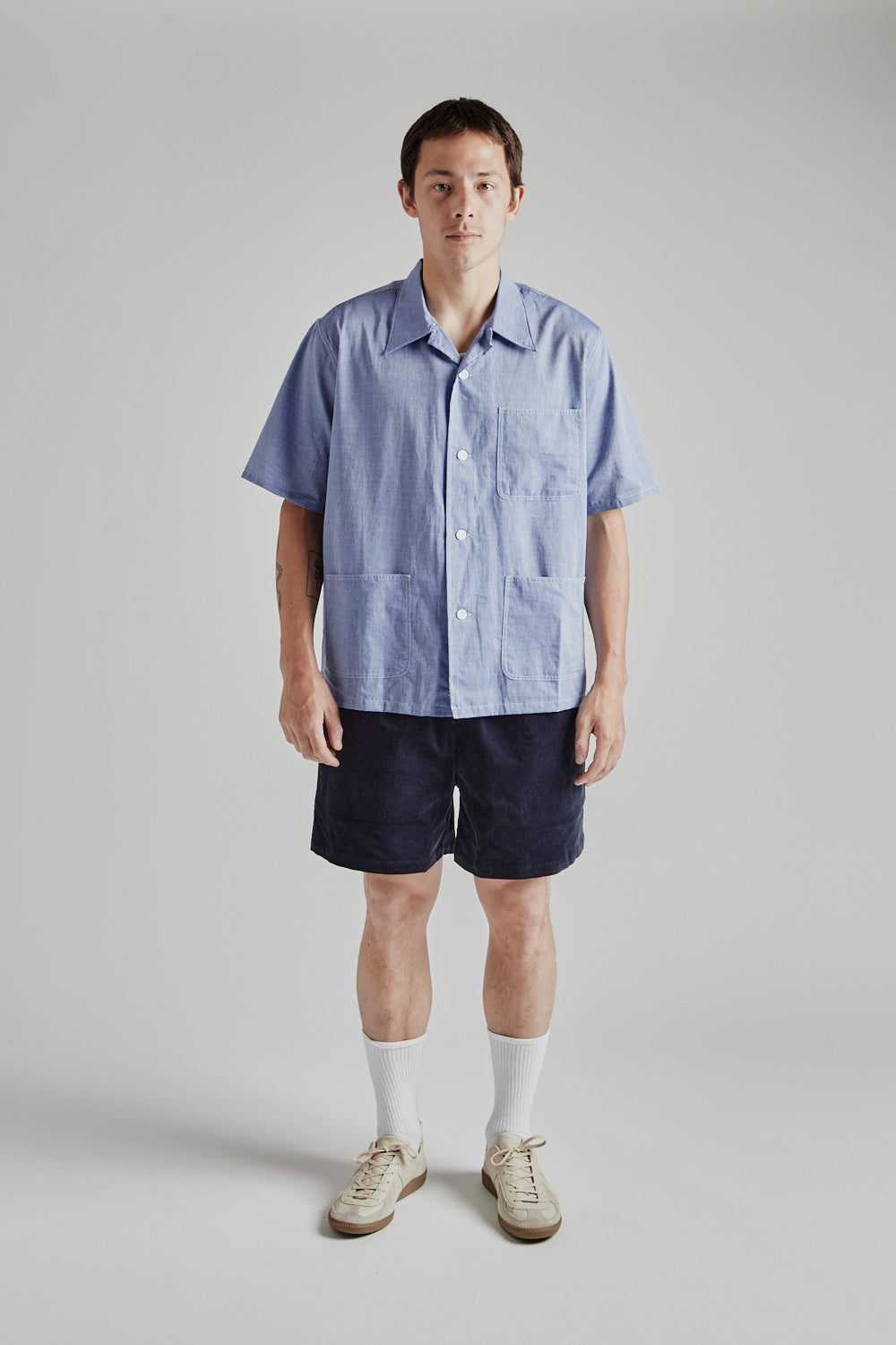 Brother Brother 3 Pocket Shirt in Navy Chambray