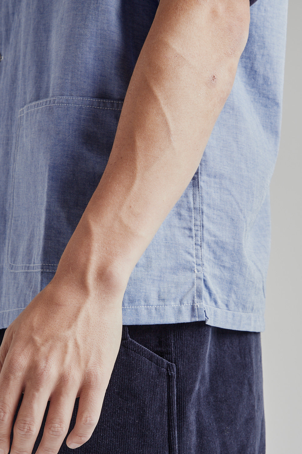 Brother Brother 3 Pocket Shirt in Navy Chambray