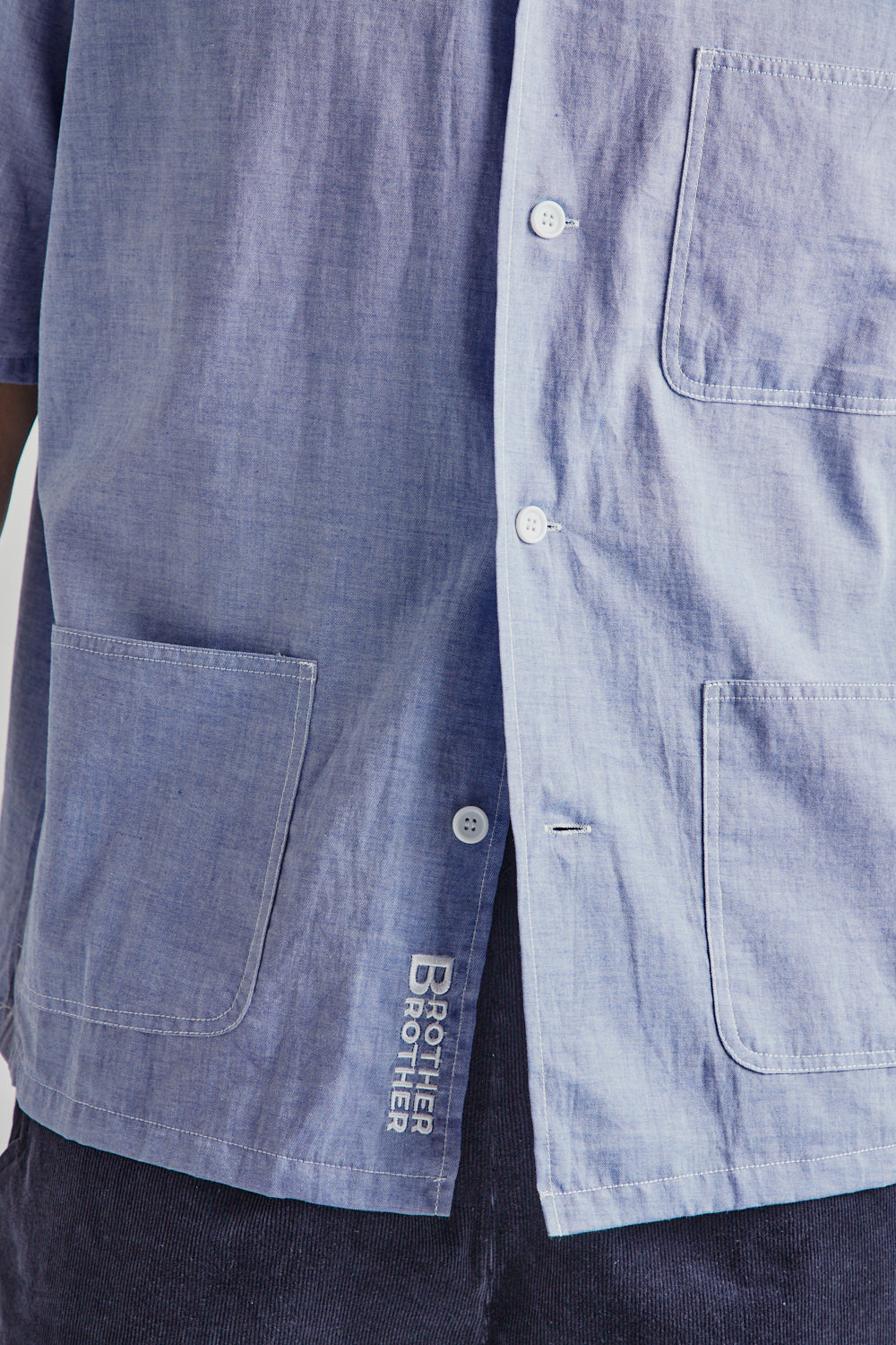 Brother Brother 3 Pocket Shirt in Navy Chambray