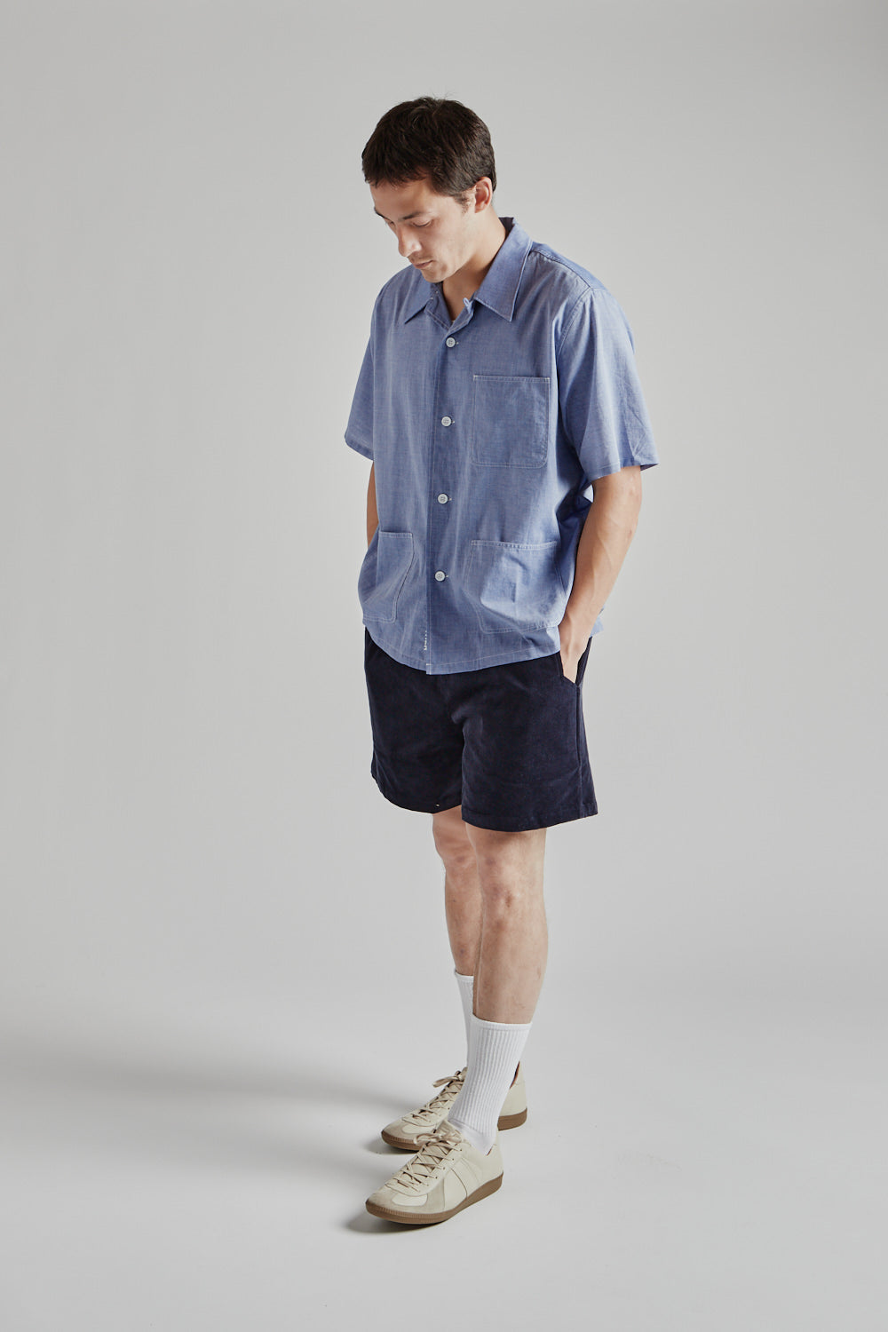 Brother Brother 3 Pocket Shirt in Navy Chambray