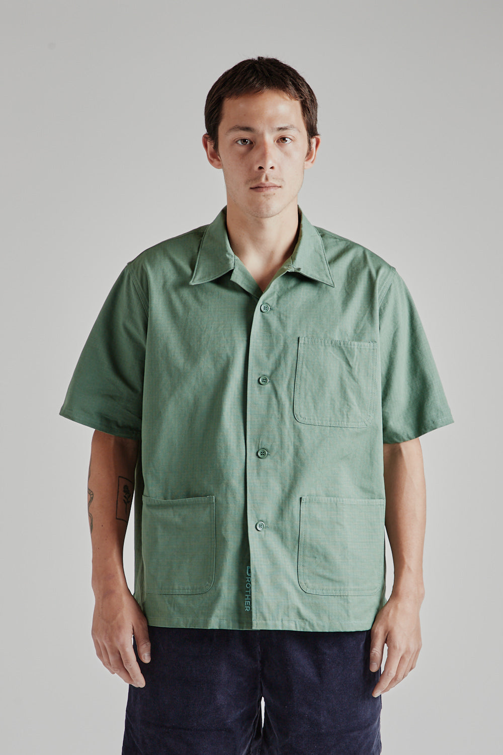 Brother Brother 3 Pocket Shirt in Olive Ripstop