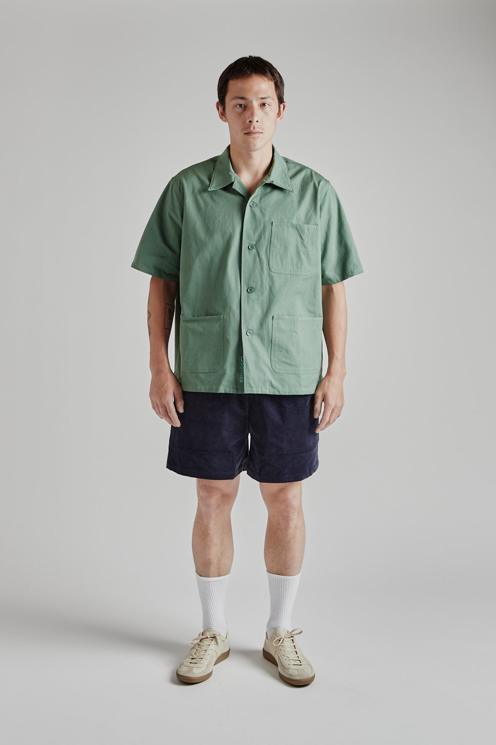Brother Brother 3 Pocket Shirt in Olive Ripstop