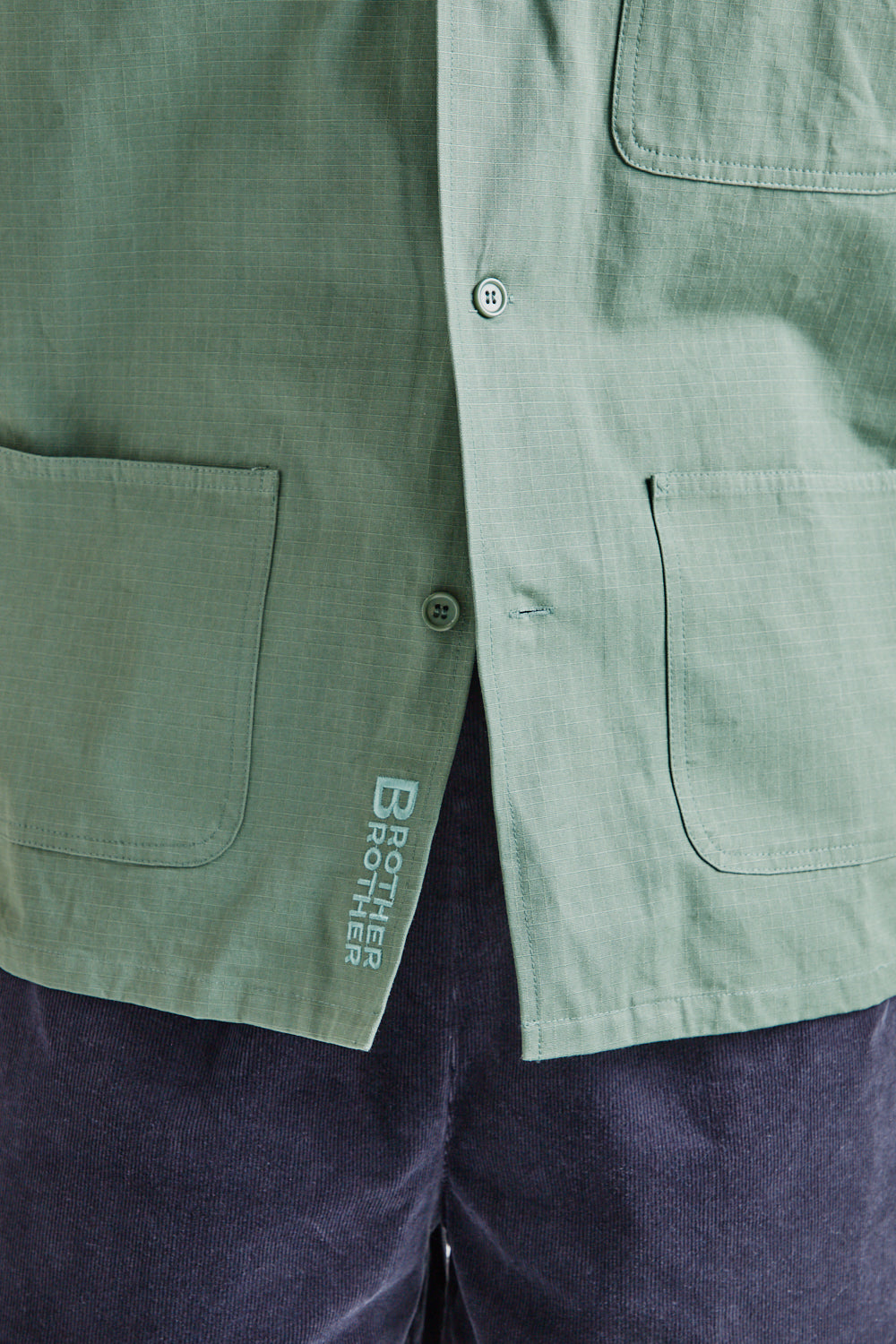 Brother Brother 3 Pocket Shirt in Olive Ripstop