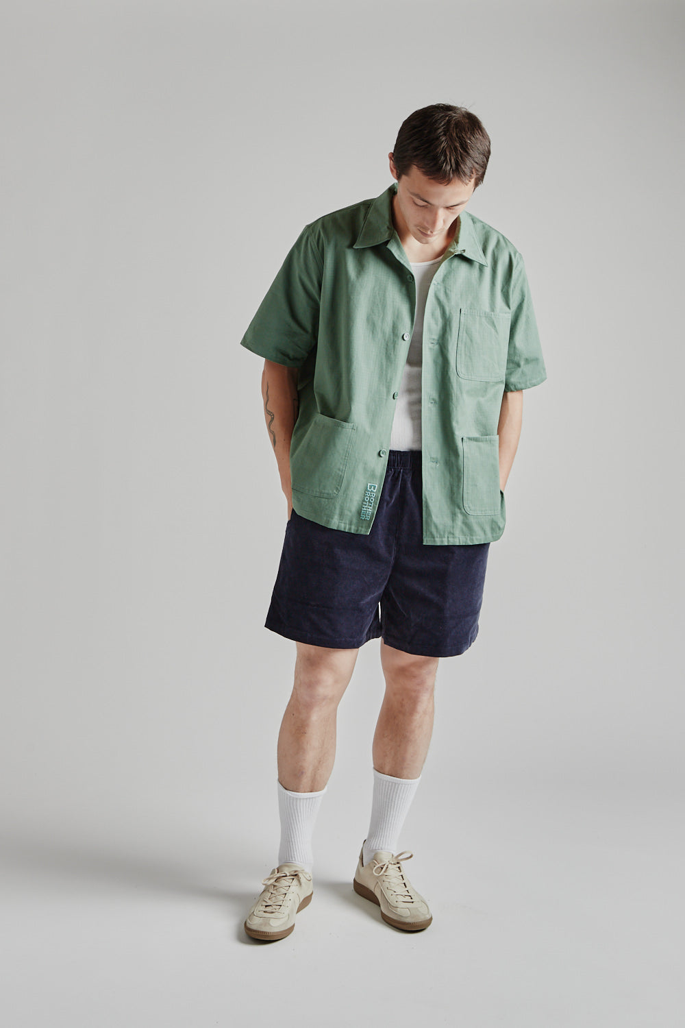 Brother Brother 3 Pocket Shirt in Olive Ripstop