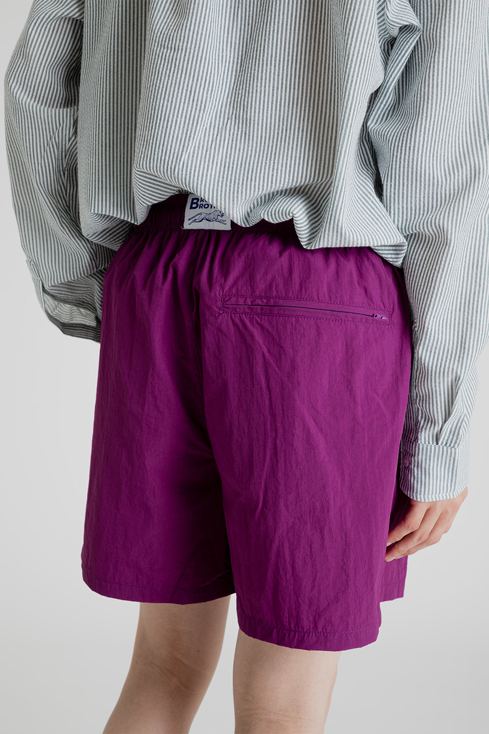 Brother Brother Baggie Short in Nylon Grape