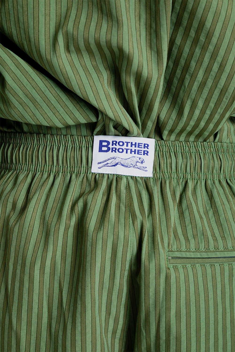 Brother Brother Baggie Short in Searsucker Green