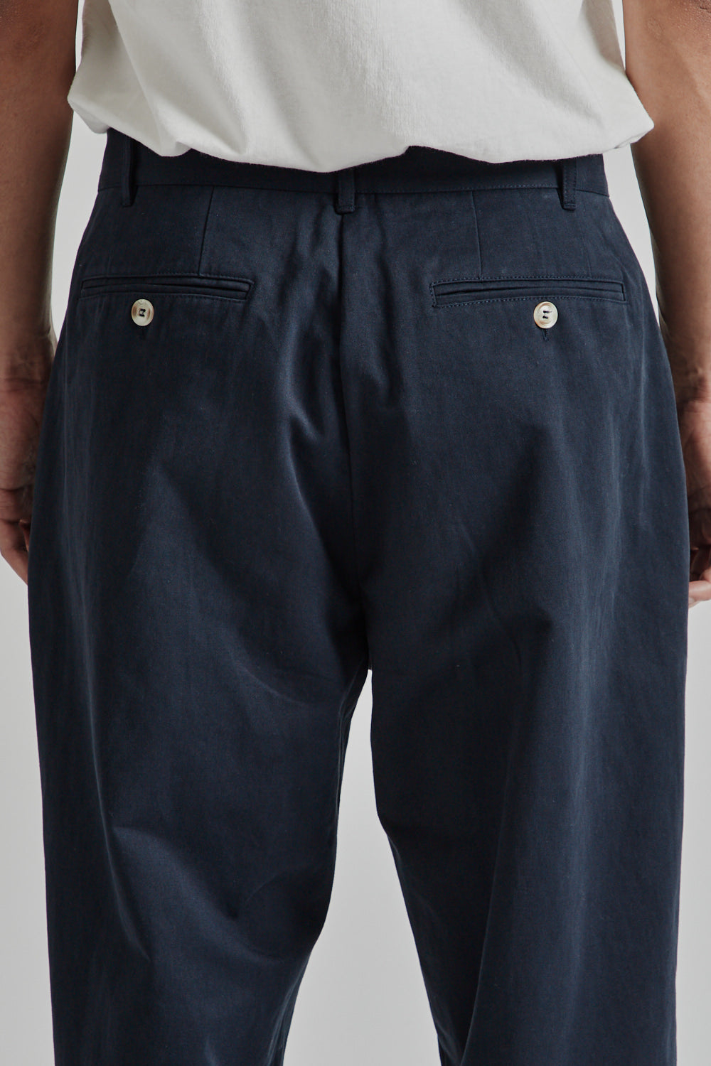 Brother Brother Double Pleated Pants High Density Cotton Twill Navy Blue 10